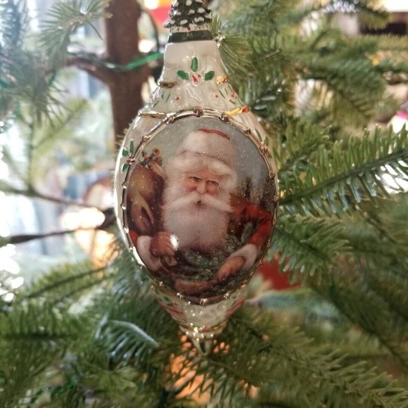 2000 Bradford Exchange Santa Millennial Porcelain Santa Ornament Collection #1 - Picture 8 of 13